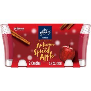 Glade 3.4 oz Autumn Spiced Apple Air Freshener Candle Jar, 2 Count‎